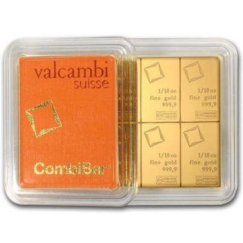 1 uncja (10 x 1/10) Valcambi Suisse CombiBar sztabka złota