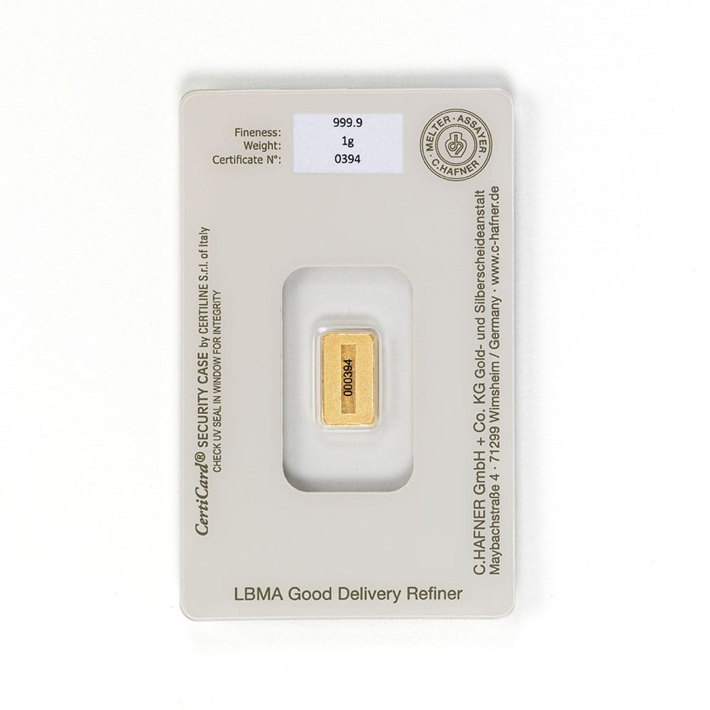 1g C.Hafner złota sztabka - obrazek 2
