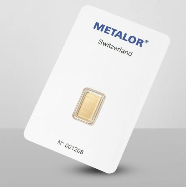 2,5g Metalor złota sztabka